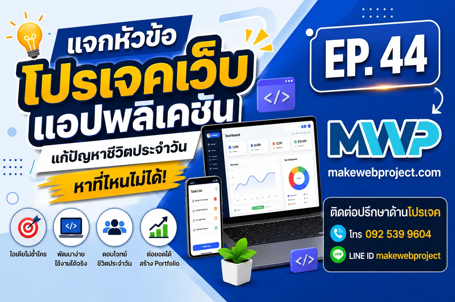 แจกหัวข้อโปรเจคเว็บแอปพลิเคชันแก้ปัญหาชีวิตประจำวัน หาที่ไหนไม่ได้
